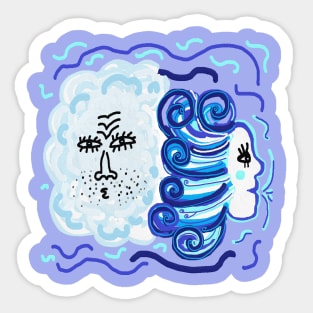 cloud & wind, oil paint Sticker